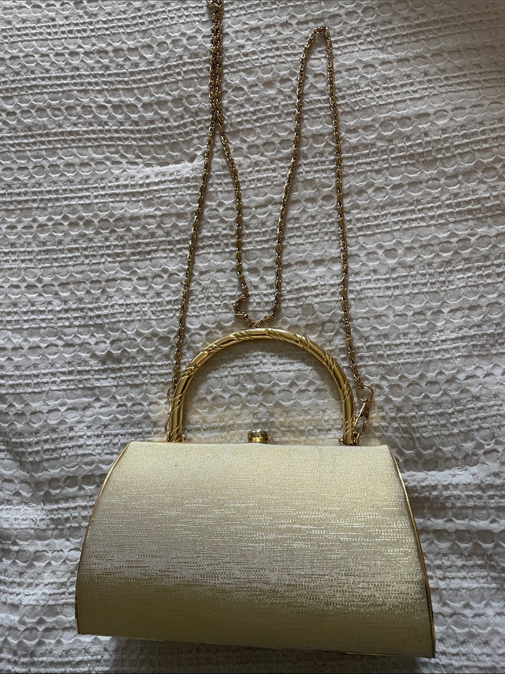 Elegant Gold Evening Handbag with Top Handle